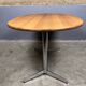 Vintage Dining Table Oval Chrome Solid Oak