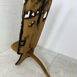 Chaise tribale sculptée à la main Afrique années 1960
