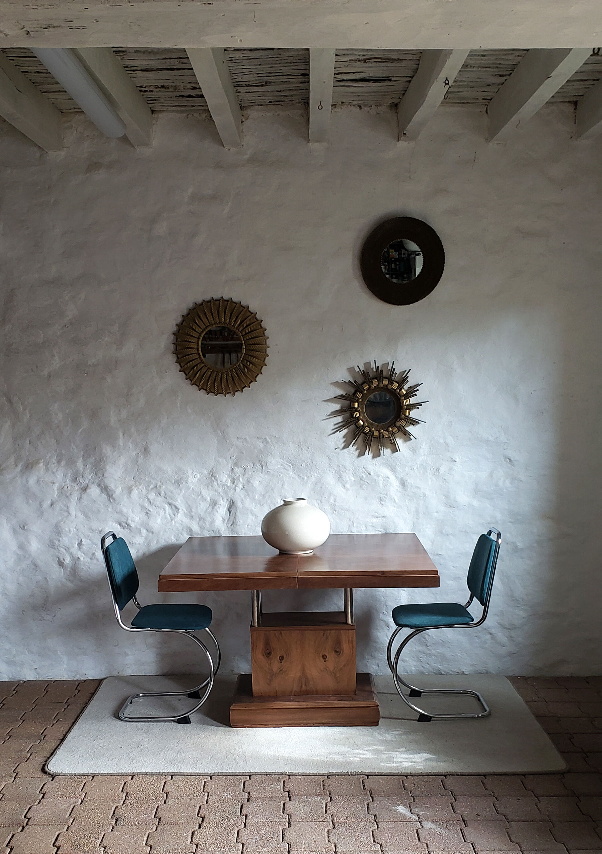 Walnut art-deco table