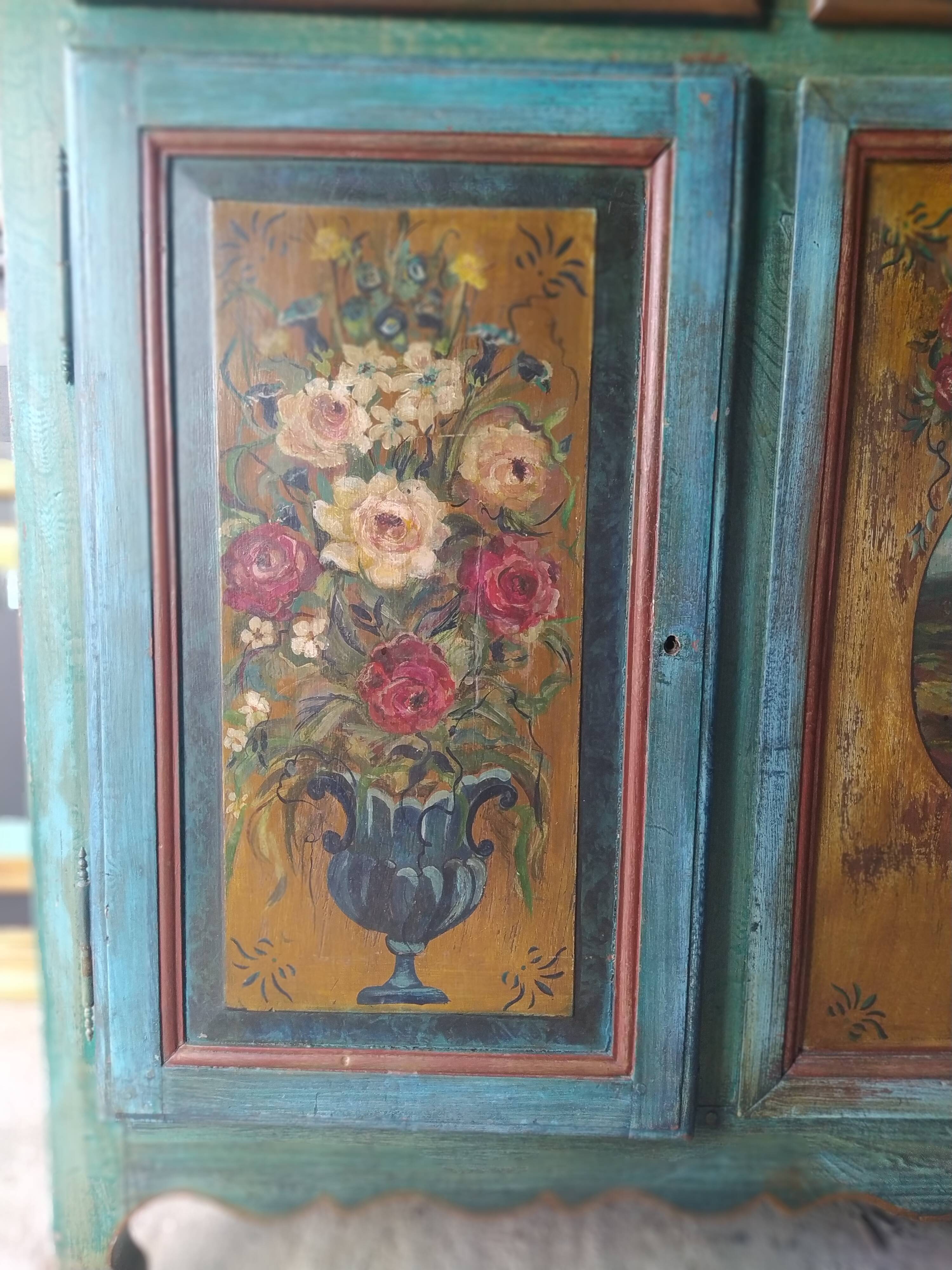 Painted row, three doors