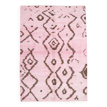 7x10 Light Pink Super Soft Moroccan Kilim Rug, 208x300Cm