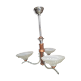 3-branch copper chrome and wood luster 1960