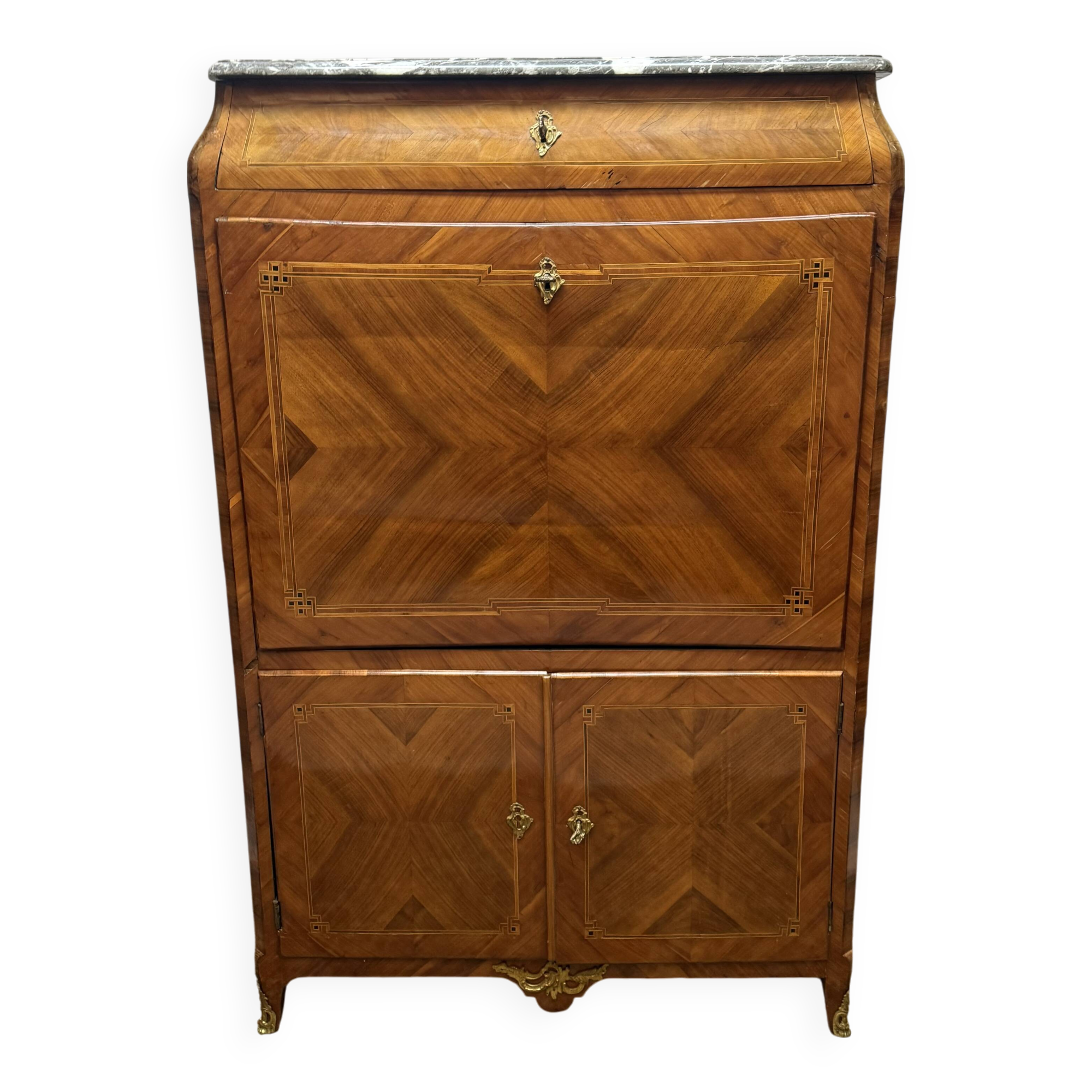 Louis XV Secretary from the 18th Century in Marquetry