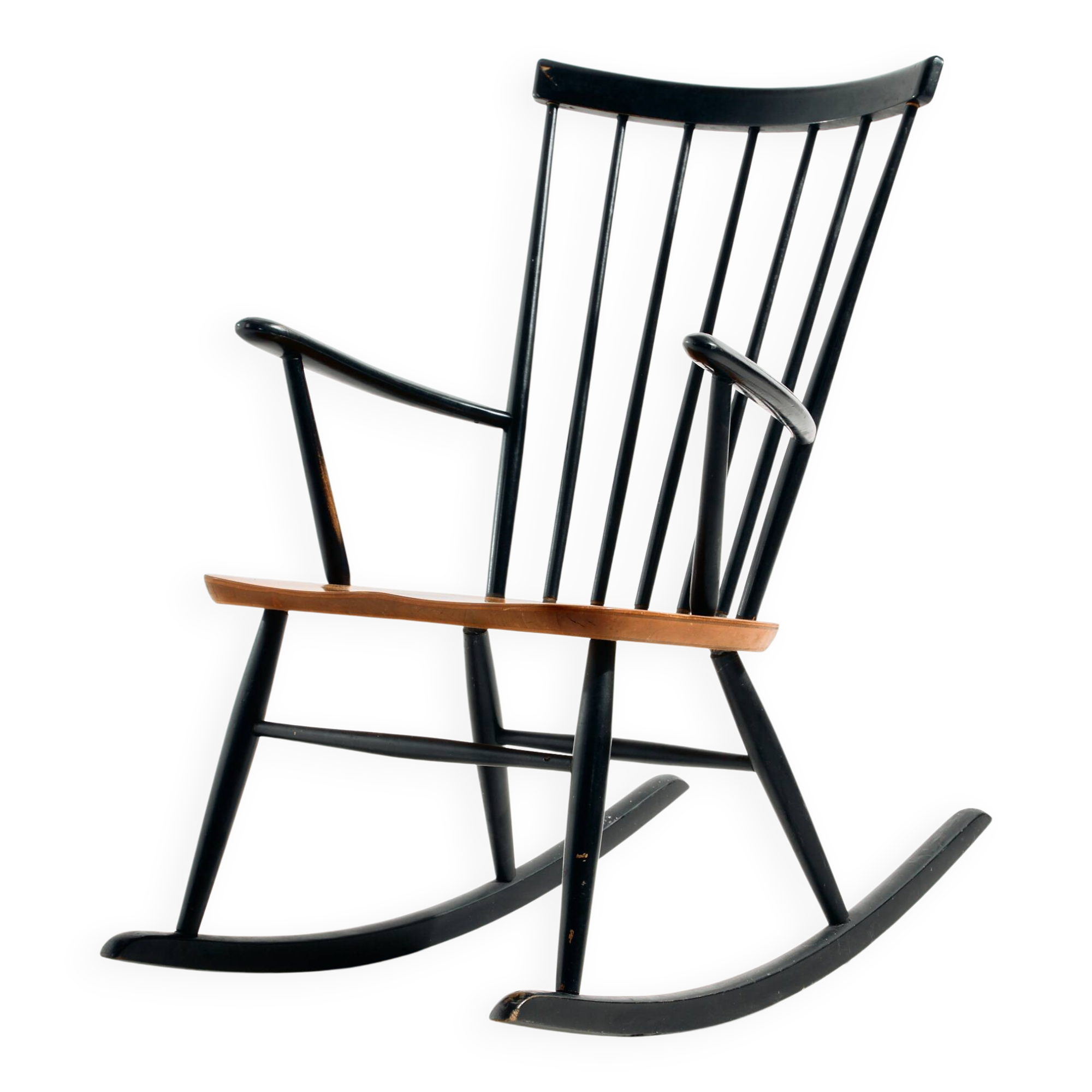 Rocking chair in beech by Roland Rainer for Hagafors