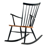 Chaise berçante en hêtre par Roland Rainer pour Hagafors