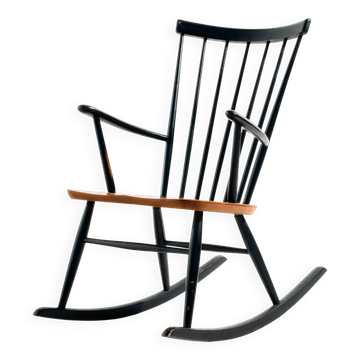 Chaise berçante en hêtre par Roland Rainer pour Hagafors