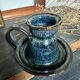 Enameled stoneware candle holder