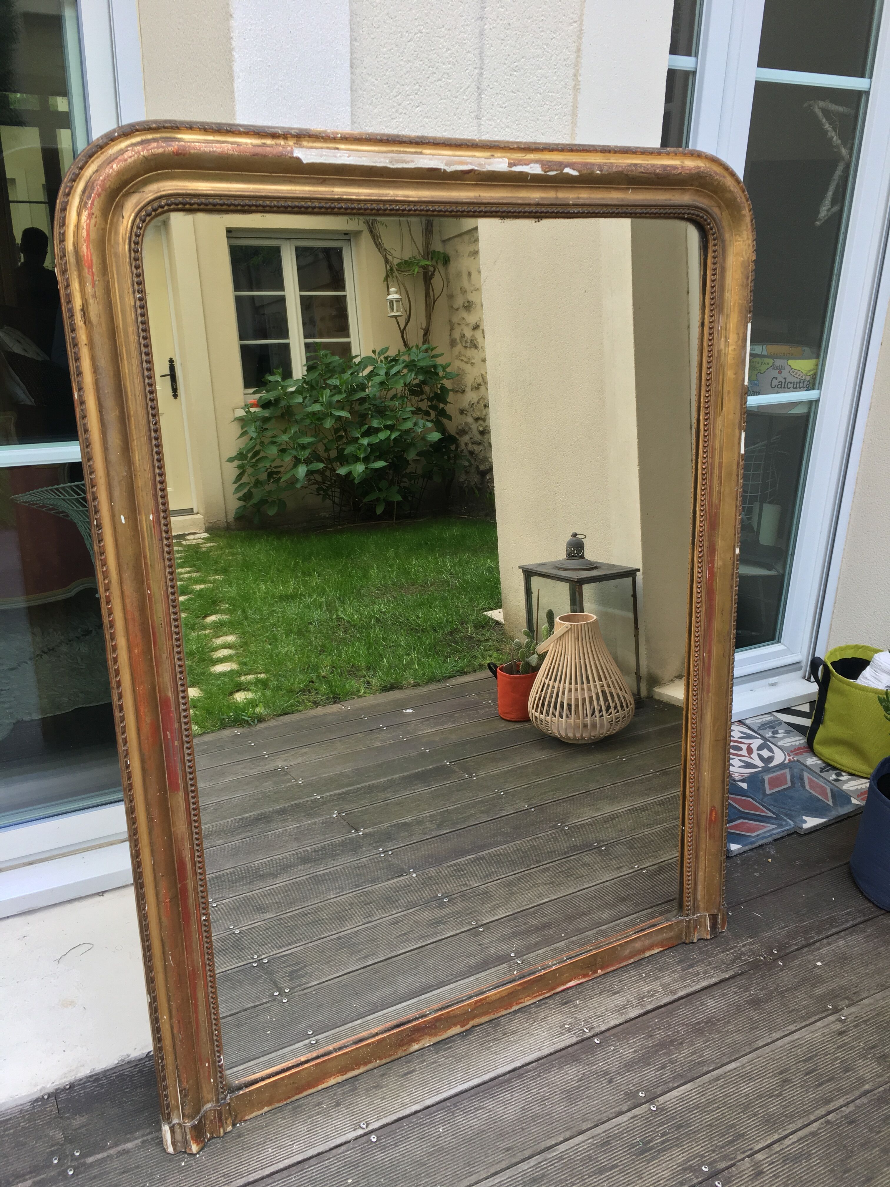 Golden mirror style Louis Philippe 136x104cm
