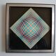 Victor vasarely impression offset annees 70 + cadre alu d'epoque