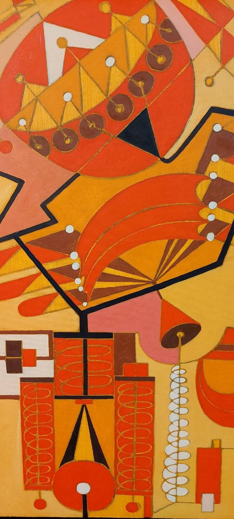 Abstract painting by Franco Balleri 1977 oil on canvas 80x60