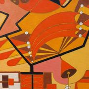 Abstract painting by Franco Balleri 1977 oil on canvas 80x60