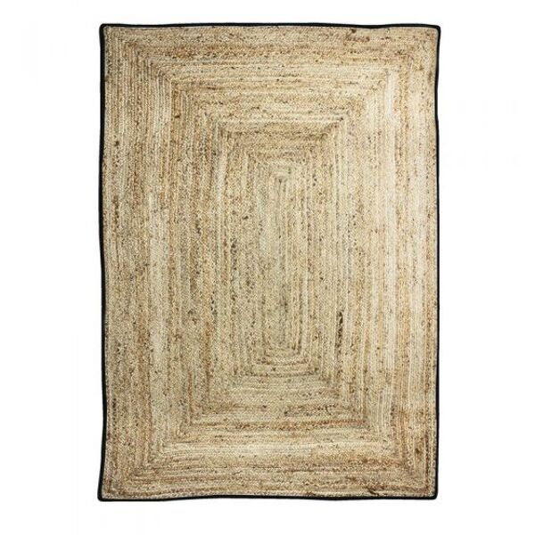 Tapis en jute 160x230 cm contour noir