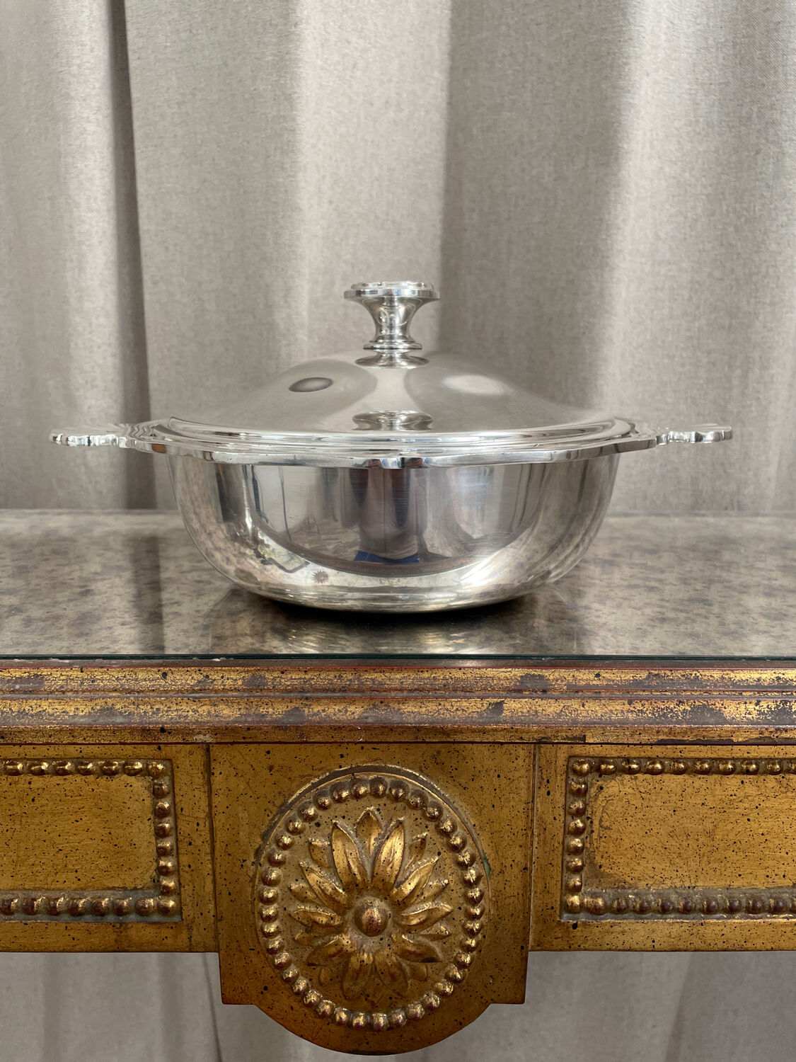 Vegetable Christofle silver metal Louis XV style "net/Chinon