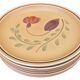 1960s 6 flat plates Ateliers du Revernay France (Digoin Saône-et-Loire) Matte stoneware