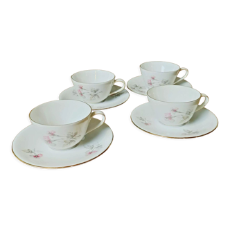 Quatre tasses de porcelaine de Bavière