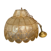 Suspension vintage nacre et laiton