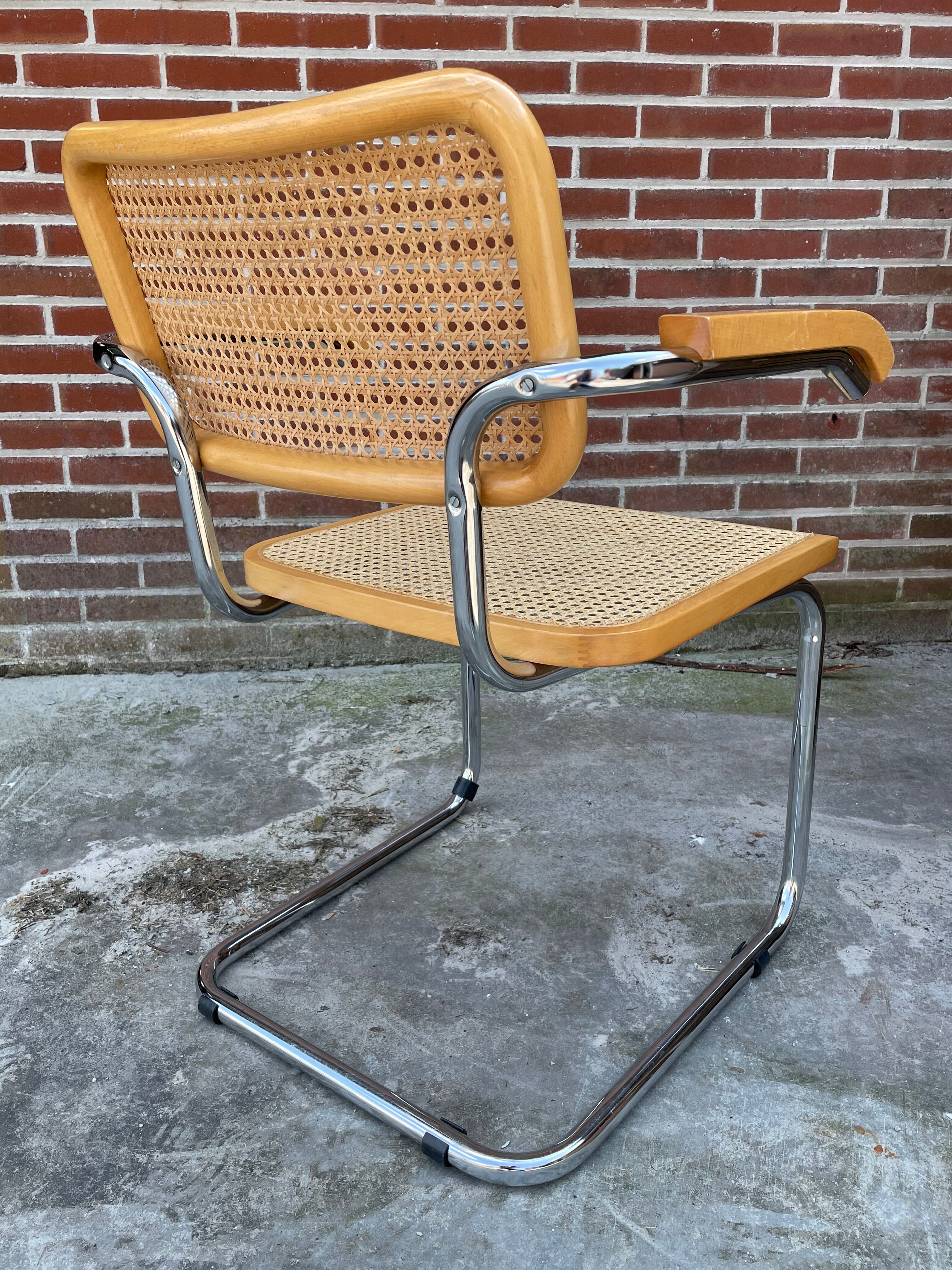 Chair model Cesca by Marcel Breuer with armrests B64