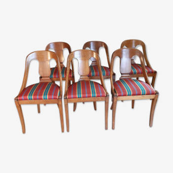 Lot de 6 chaises Gondole style empire