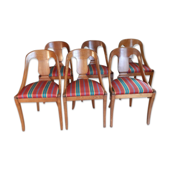 Lot de 6 chaises Gondole style empire