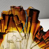 Glass bowl designed by Pertti Santalahti for Humppila Glas Finland 1960-170s.