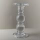 Two Clear Glass Candle Holders, 1990s Italy - Simple Timeless Ball Design, Retro Table Decor Gift