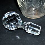 Set of 2 antique cut crystal wine decanters from Cristallerie Lorraine