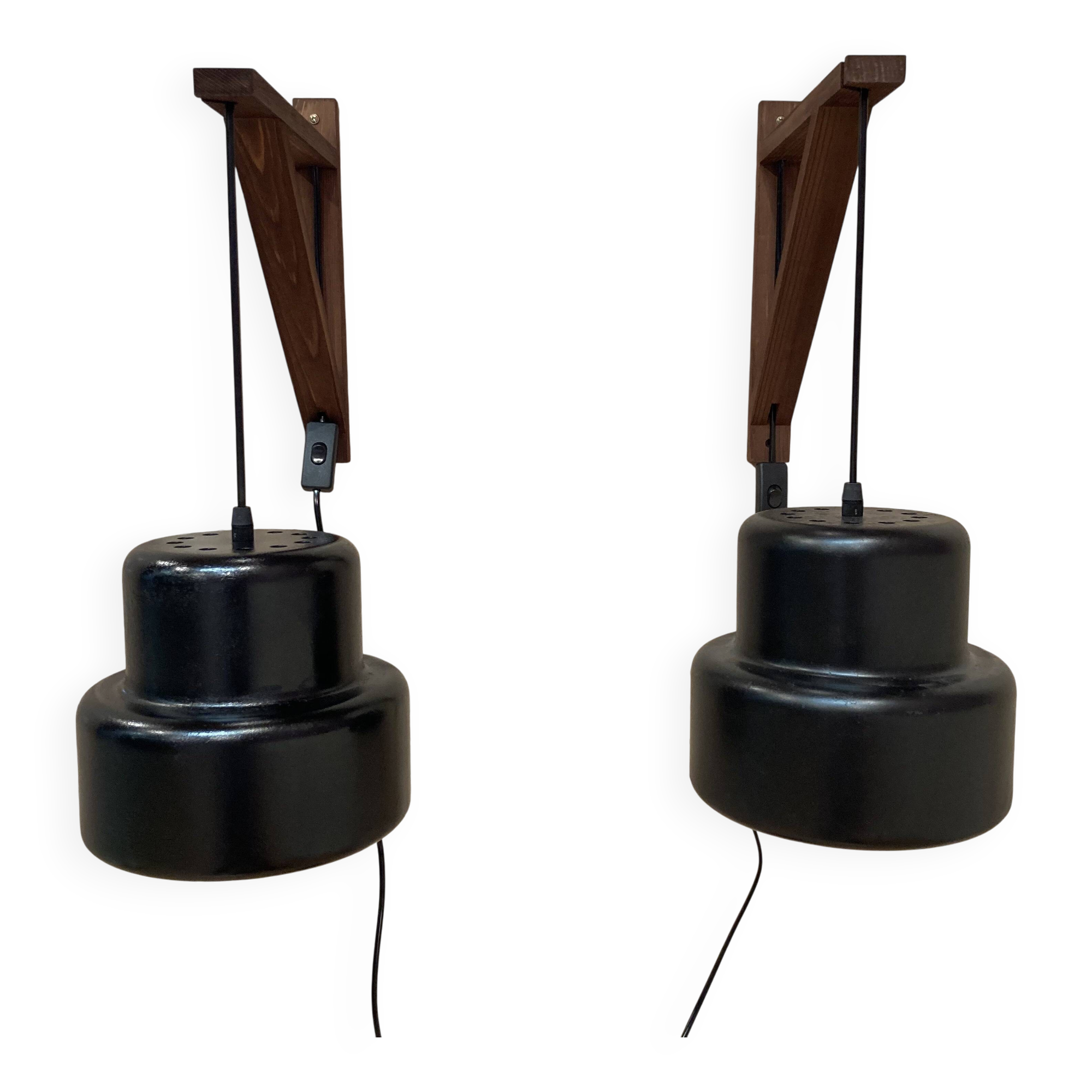 Pair of modular wall lights by jo hammerborg "design 1950".