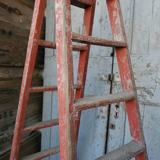 Wooden workshop folding stepladder
