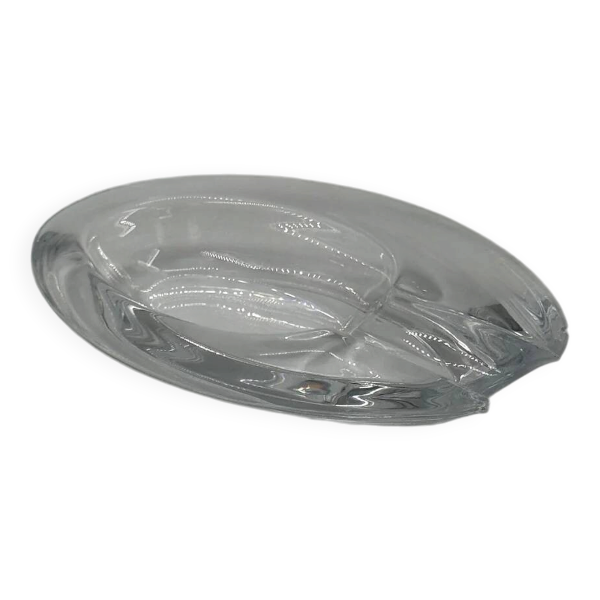 Vintage oval crystal ashtray
