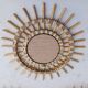 3 Small Vintage Rattan Sun Mirrors