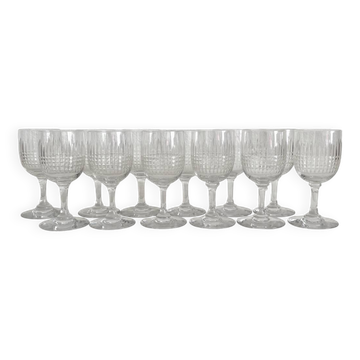 12 verres à vin de Porto « Nancy » en cristal de Baccarat