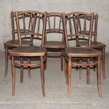 Series of 5 bistro chairs - early 20th century