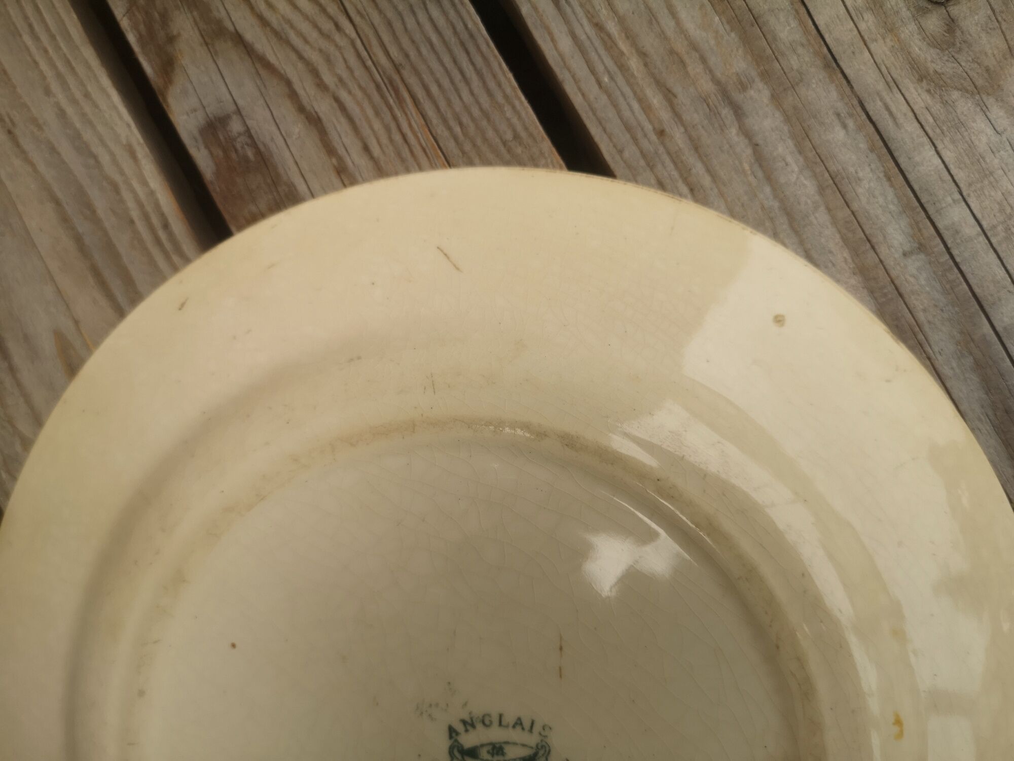 Plate old Terre de Fer Creil and Montereau Collection English