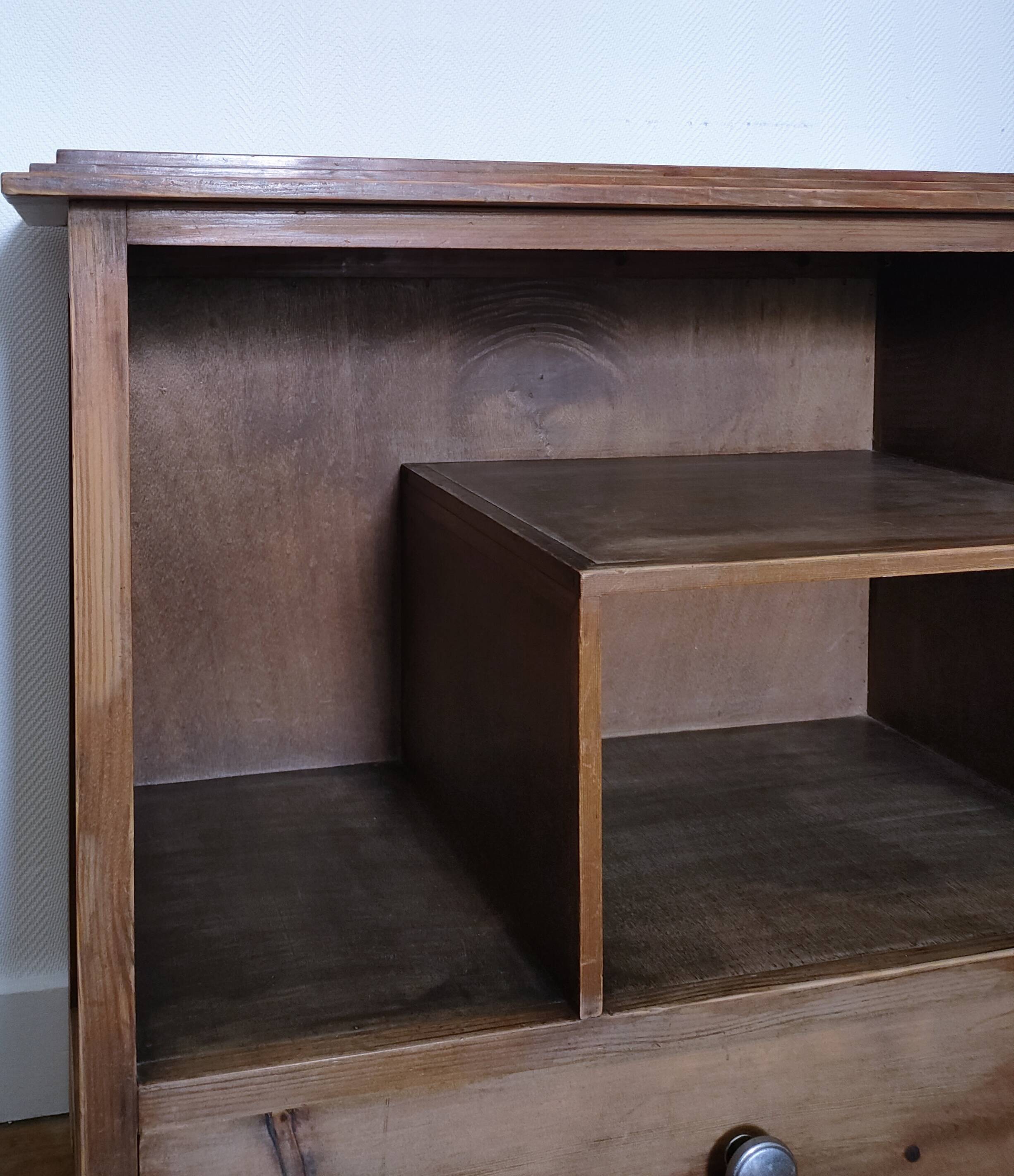 mid-20th century pine drawer shelf