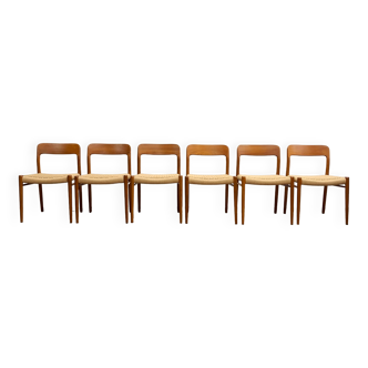 Dining chairs No 75 by Niels O Møller for JL Moller Denmark