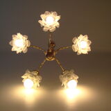 Vintage chandelier with roses in glass paste