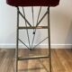 Vintage folding stool Libellule – Normafix – burgundy faux leather – years