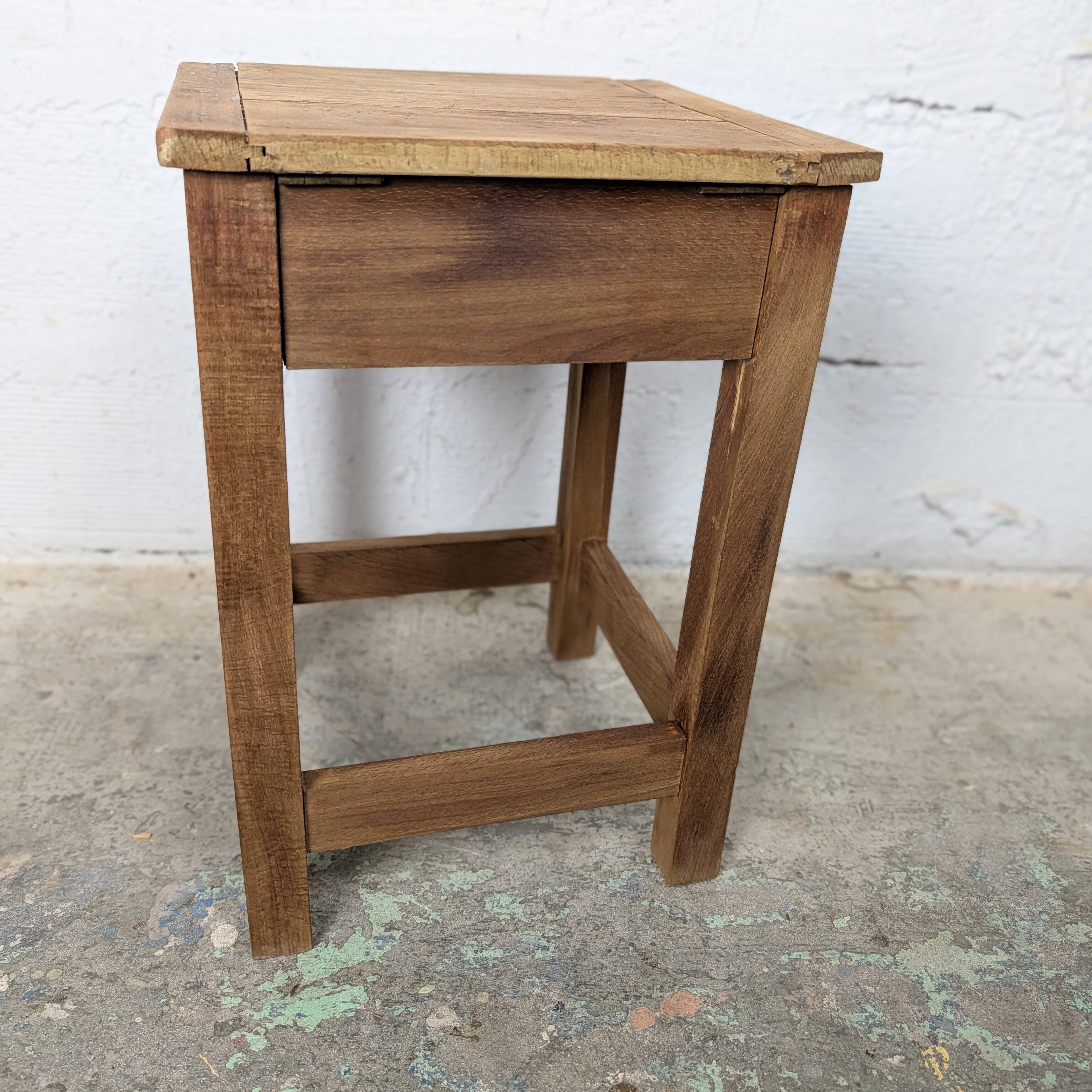 Wooden shoeshiner stool