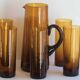 Orangeade in blown yellow glass service