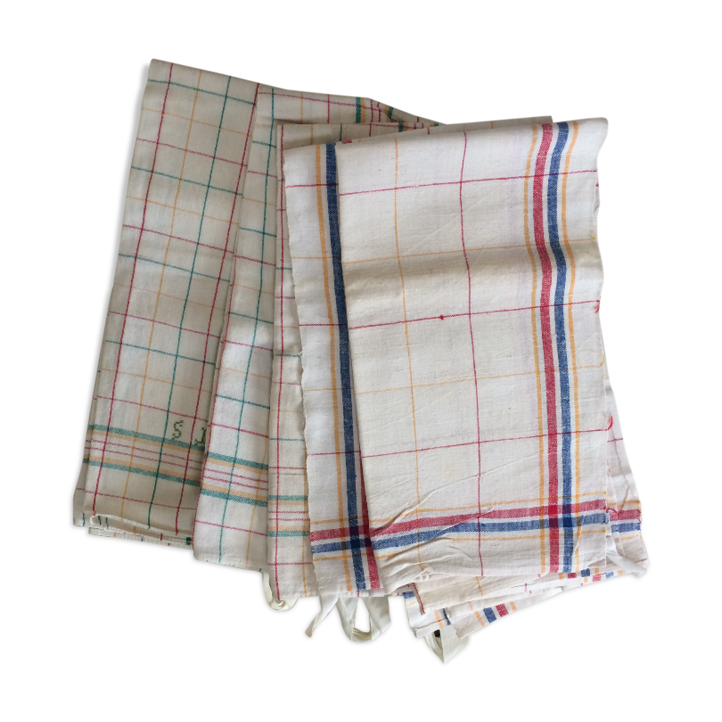 5 old towels not matching.