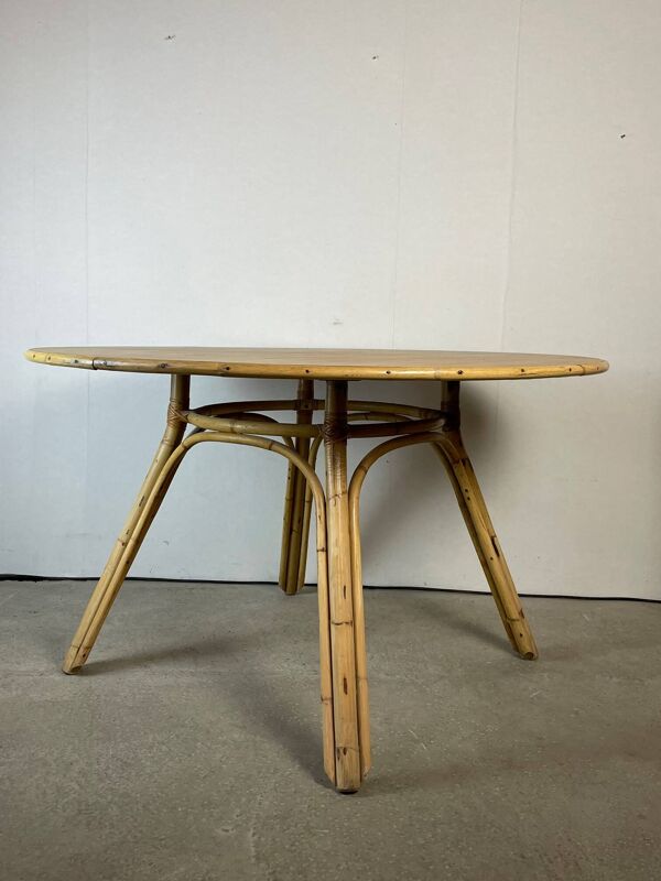 Table ronde en bambou