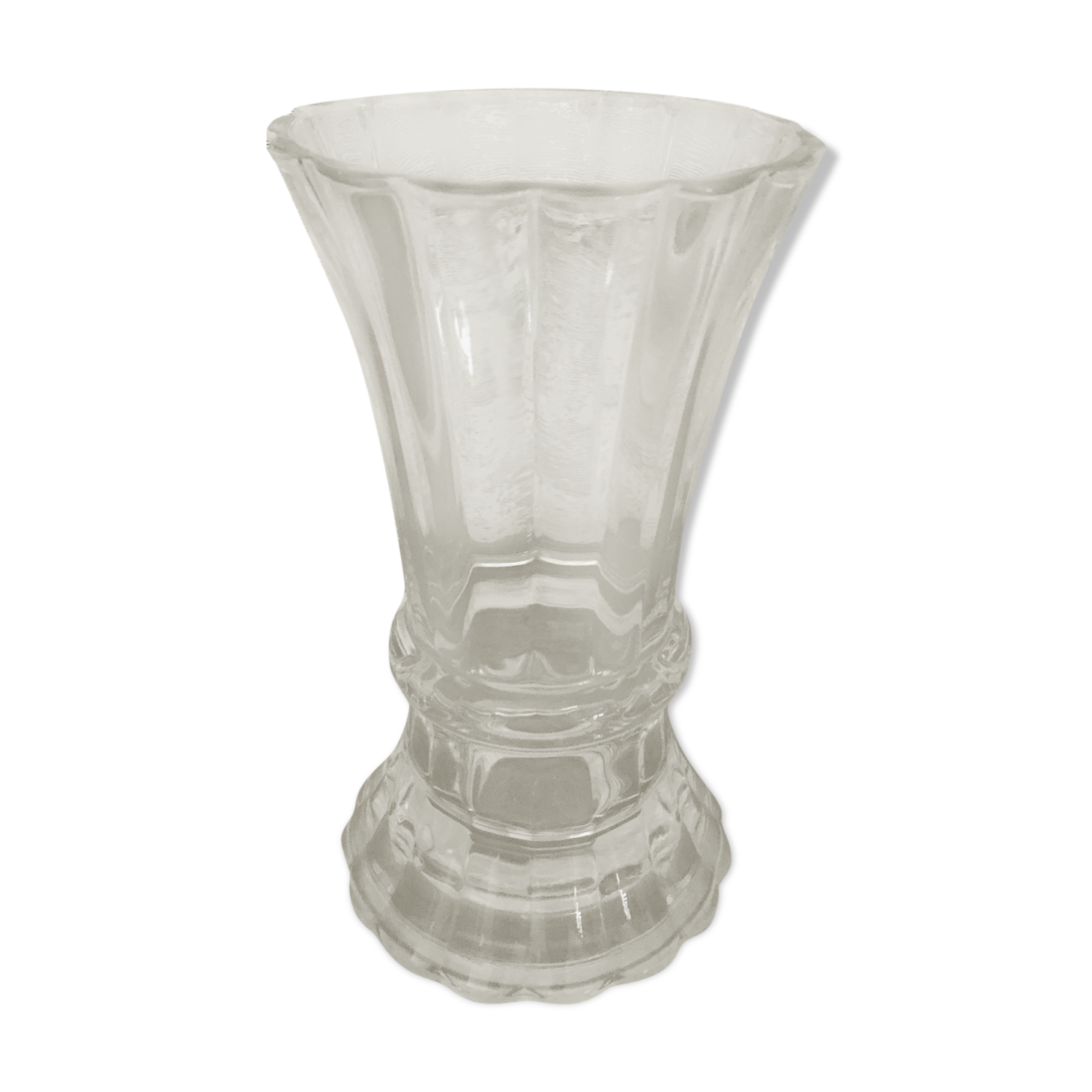 Art deco transparent glass vase