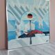 Grande peinture postmoderne de l'artiste Azian Tsang 1987
