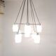 1970s glass and chrome chandelier