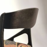 Set of 4 Baumann chairs in 1980 fabric with black wooden base