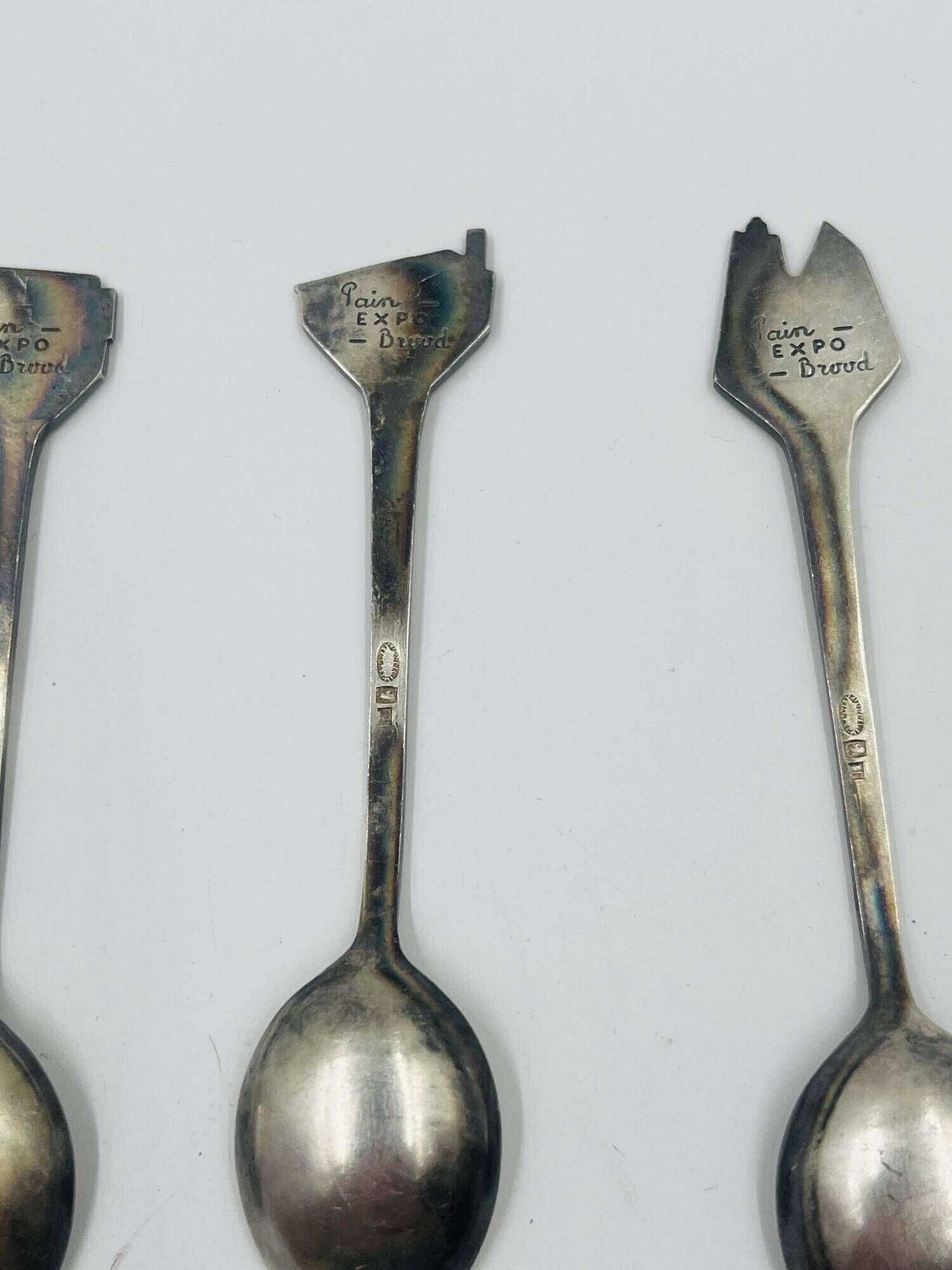 Set of 4 Souvenir Spoons Expo 58 Rare Pavilions