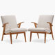 Paire de fauteuils type 300-123 Puchaly