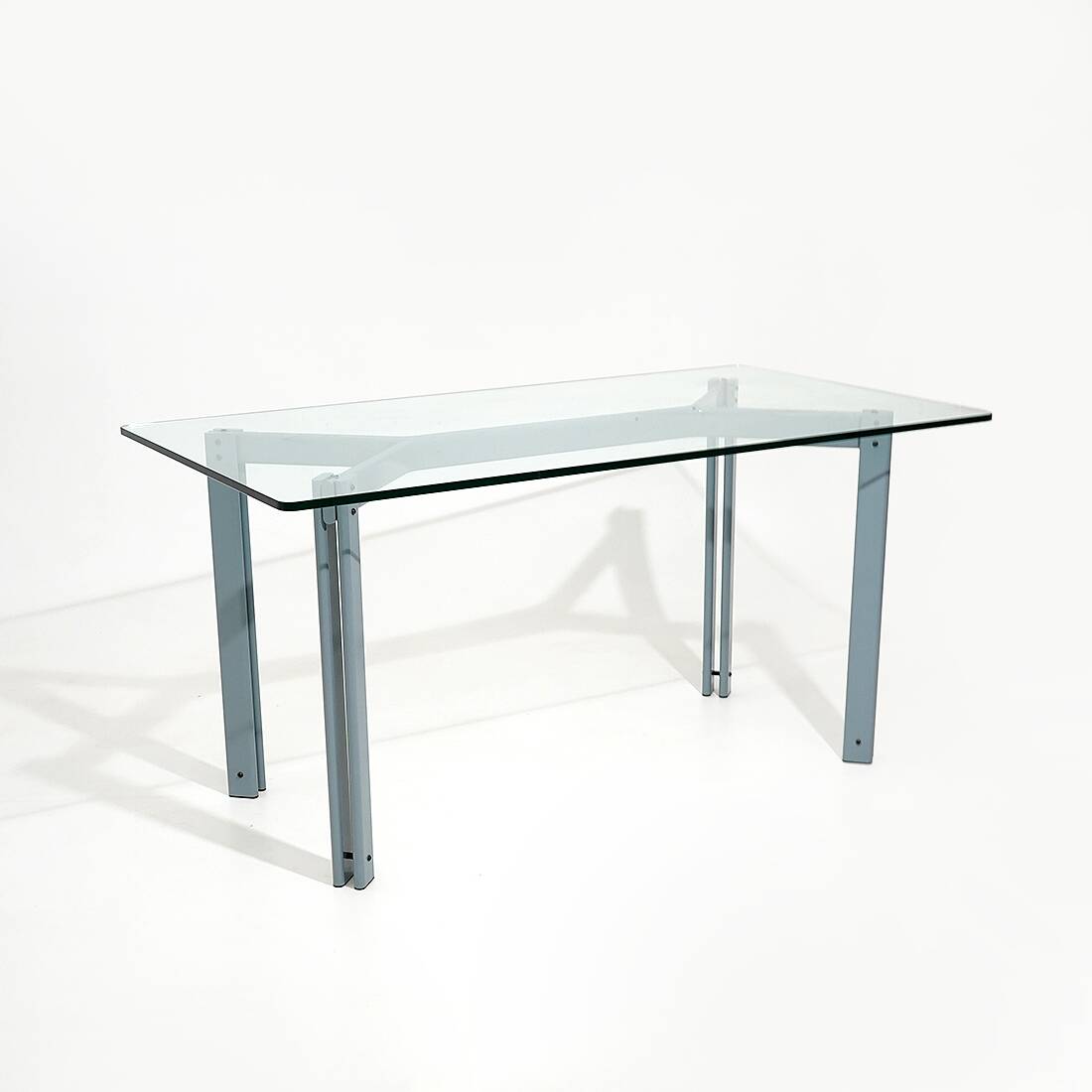 Table, rectangular glass top by Bruno Brunati and Carlo Zerbaro for Cidue