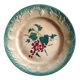 French antique barbotine plate decorated with stencil of grapes, faience de Castres