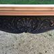 Louis XV style table in cherry wood restyled base in black and raw wood top